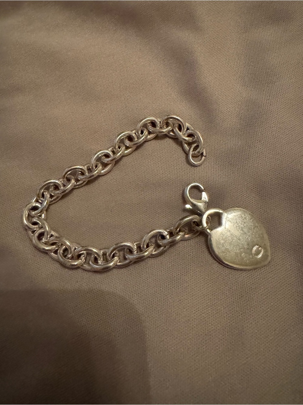 Guess Silver Heart Padlock Charm Bracelet - Silver